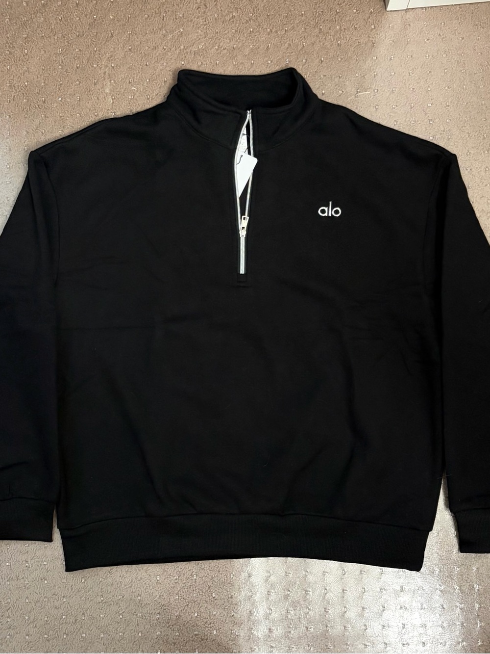 ALO Yoga Men's Black Half-Zip Pullover Sweater